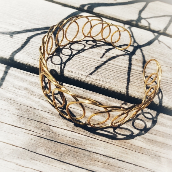 Last one brass Circle collar choker brass necklace - Picture 2 of 4